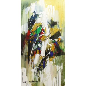 Mashkoor Raza, 24 x 48 Inch, Oil on Canvas, Abstract Painting, AC-MR-247